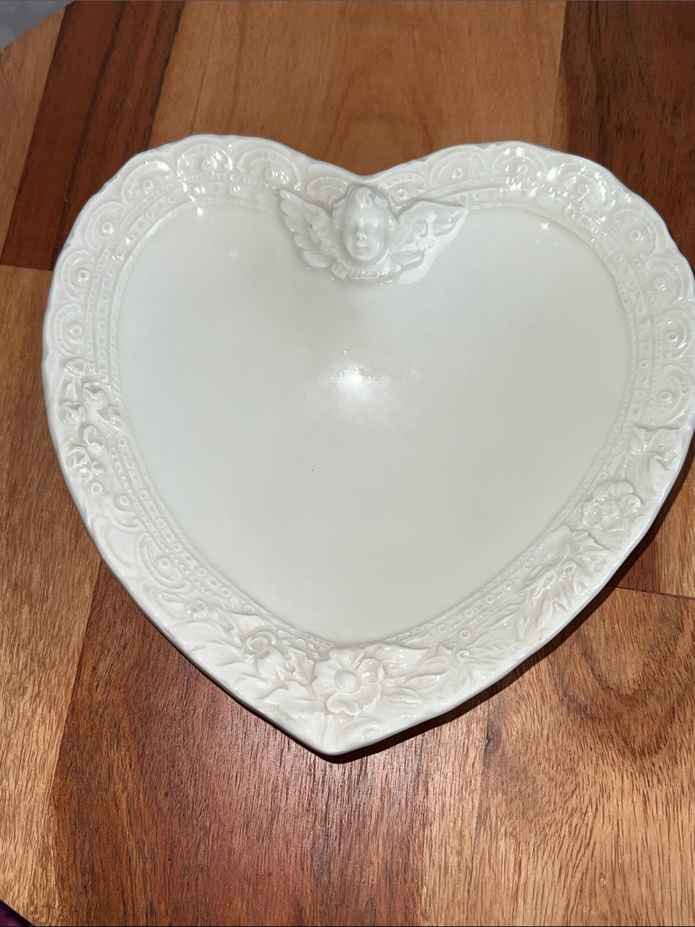 heart shaped cherub angel dish made in Italy